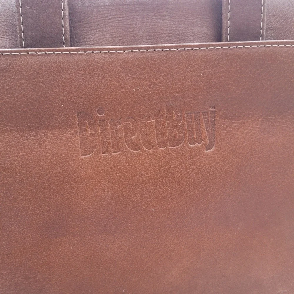 Piel Leather Full-Grain‎ Leather Three-Ring Binder Saddle Briefcase
